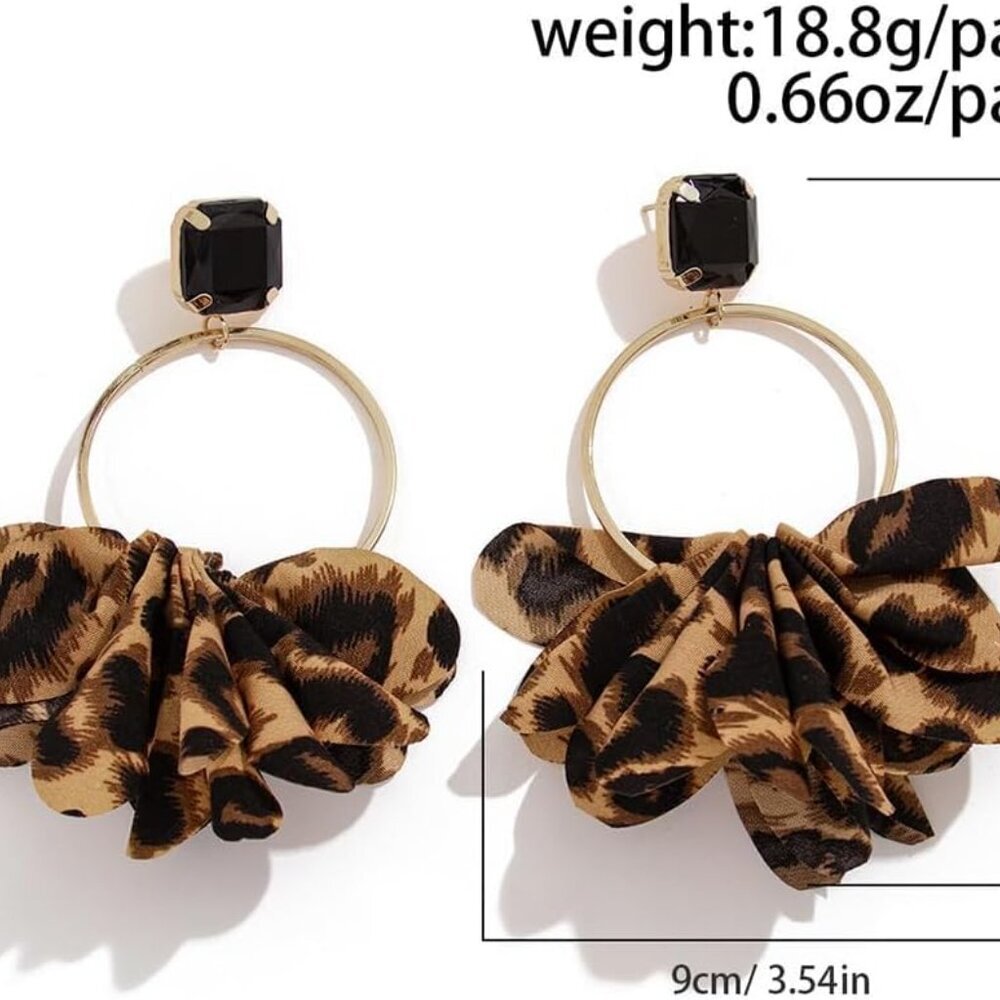 Chunky Leopard Dangle Drop Earrings For Women Sta… - image 2